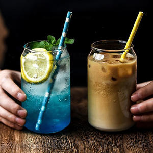 Vaso de Cerveza de Cristal sin Plomo de 16 oz con Tapa de Bambú, Diseño Creativo y Estético, para Café Helado y Refrescos, Ideal para el Regreso a Clases - Product Image 6