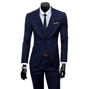 Nouvelle Collection Printemps-Automne : Ensemble <span class=keywords><strong>Costume</strong></span> <span class=keywords><strong>Homme</strong></span> Tendance Slim Business Couleur Unie 3 Pièces – Blazer Simple Boutonnage, <span class=keywords><strong>Gilet</strong></span> et Pantalon - Product Image 2