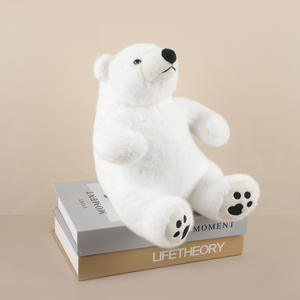 Orso polare bianco adorabile seduto con sciarpa peluche di peluche orso artico che indossa sciarpa ornamento di natale del nuovo anno - Product Image 2