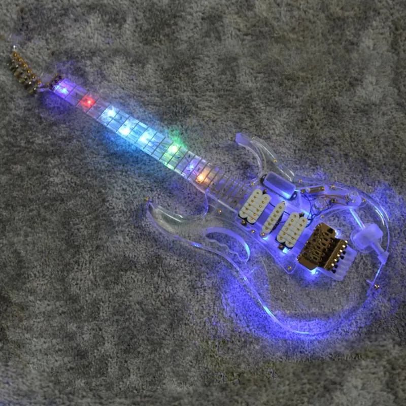 טוב באיכות צבע LED אור <span class=keywords><strong>אקריליק</strong></span> חשמלי גיטרה electricas אלקטרו electrique מיני guiter guitarra gitar <span class=keywords><strong>גיטרות</strong></span>