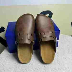 Pantoufles d'été confortables pour hommes et femmes de la célèbre marque de créateurs, <span class=keywords><strong>sabots</strong></span> en cuir véritable - Product Image 6