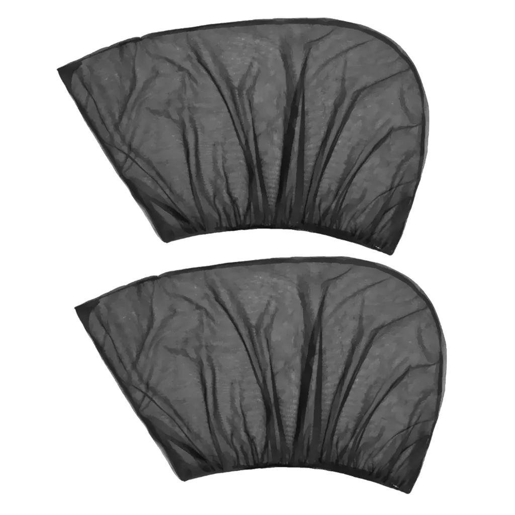 2x Car Side Window Sock Sunshade Visor Mosquito Net For Baby Kid Pet Breathable Sun Shade Mesh Backseat black Curtains