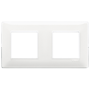 Vimar Double <b>Wall</b> Switch <b>Plate</b> 2 Gang White Matte Finish - Product Image 1