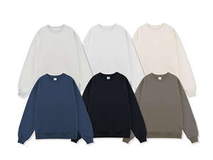H5475 Custom Clothes Heavyweight 450 Gsm Cotton Blends Fleece Lined <b>Crewneck</b> <b>Sweatshirts</b> for <b>Men</b> Women - Product Image 5