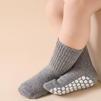 Chaussettes antidérapantes pour bébé personnalisées, en coton doux, chaussettes pour tout-petits, semelle antidérapante, logo personnalisé, OEM, vente en gros