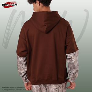 Sweat à capuche oversize vintage camouflage deux pièces avec impression numérique, style streetwear hiver, doublé et zippé, décontracté - Product Image 4