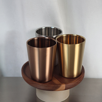 Gobelet en acier inoxydable 250 ml à paroi simple, or, argent, or rose, réutilisable, pour bière, café, pour la maison, le bar, les fêtes