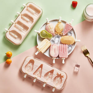G-4 Silicone Ice Cream <b>Molds</b> 4 Cavities Food Grade <b>Popsicle</b> <b>Mold</b> For Household Use - Product Image 1