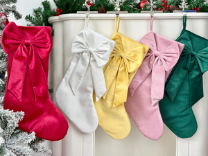 Chaussettes <span class=keywords><strong>de</strong></span> <span class=keywords><strong>Noël</strong></span> en velours <span class=keywords><strong>de</strong></span> 18 pouces avec un grand nœud, idéales pour accrocher aux cheminées, parfaites pour la décoration <span class=keywords><strong>de</strong></span> <span class=keywords><strong>Noël</strong></span> et des fêtes. - Product Image 6