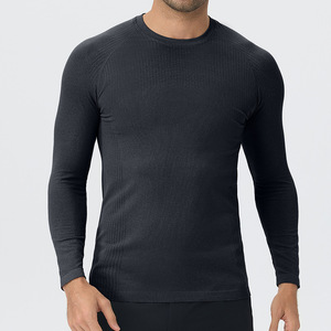 Camiseta Deportiva de Manga Larga para Hombre, Otoño Invierno, Sin Costuras, de Una Pieza, Malla 3D, Secado Rápido, Alta Elasticidad, Top de Fitness - Product Image 6