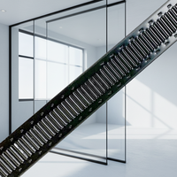 Barra espaciadora de aluminio negro grabado duradero de venta directa de fábrica, material moderno para vidrio aislante, tornillo para puerta de edificio insonorizada