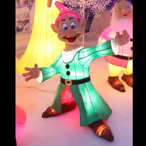 Decoraciones navideñas al aire libre Gran Blancanieves 7 Enanitos Escultura 3D Motivos Luces Elfos Linternas de dibujos animados Led impermeables - Product Image 4