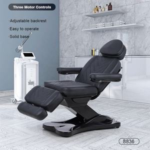 En tienda negro 3 motores Spa salón tratamiento eléctrico masaje Mesa esteticista belleza Facial cama cosmético sofá silla para la venta - Product Image 6