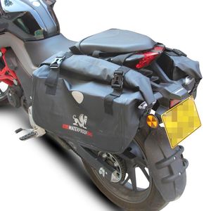 Paquete de 2 <span class=keywords><strong>Alforjas</strong></span> Impermeables <span class=keywords><strong>para</strong></span> Motocicleta de PVC de 25L, Diseño Reflectante, Bolsas de Equipaje Universales <span class=keywords><strong>para</strong></span> Viajes - Product Image 1