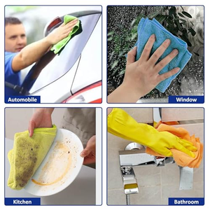 Serviettes de nettoyage efficaces, lavables, absorbantes, réutilisables, en microfibre pour la cuisine, les vaisselles, serviettes antibactériennes en microfibre - Product Image 4