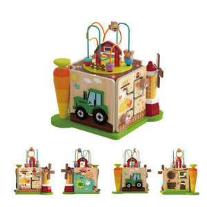 Giocattoli Montessori di Alta Qualità, Cubo Attività in Legno Educativo Multifunzionale con Giochi di Ordinamento Perline e Forme per Bambini - Product Image 2