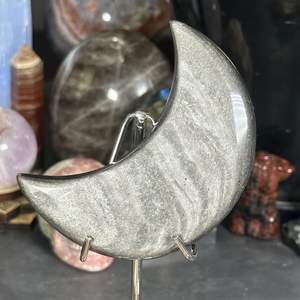 Vente en gros de pierres de cristal naturelles en obsidienne argentée de style bohème sculptées à la main pour des décorations d'intérieur uniques et des cadeaux de vacances - Product Image 5