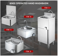 Wastafel Cuci Tangan Stainless Steel Komersial untuk Dapur, Pabrik, dan Bengkel, Terpasang di Dinding, Model Deep Drawn