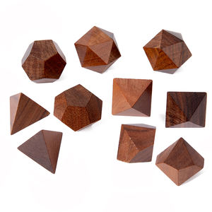 Dadu permainan polihedral mini kayu cabang asam Afrika produsen mengukir dadu kayu kustom grosir polihedral untuk dnd - Product Image 2