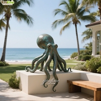 Moderne Marine Créature Coulée En Métal Art Jardin Parc Côtier Resorts Décor Bronze Cuivre Grande Pieuvre Statue Sculpture à Vendre