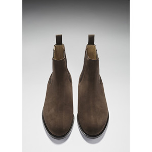 Brown Suede Chelsea <b>Boots</b>, Welted Leather Sole - Product Image 6