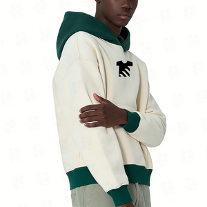 Sudadera con Capucha Personalizada de Alta Calidad, 450GSM, Estilo Holgado con Parches, para Hombre, Nueva Colección, Ropa Deportiva, Diseño Color Block - Product Image 4