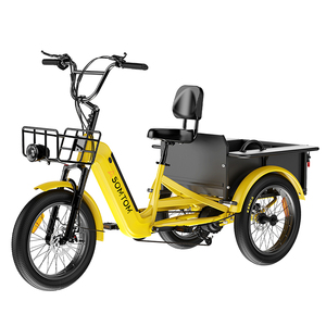 Tricycle électrique <span class=keywords><strong>à</strong></span> 3 roues de 24 pouces avec panier avant pour courses, grande capacité de charge de 460 lb, batterie au lithium, vélo cargo électrique - Product Image 3