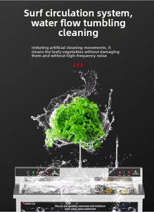 เครื่องล้างผักผลไม้สแตนเลสเชิงพาณิชย์ JEEKI พร้อมระบบทำความสะอาดด้วยน้ำเย็น อัตโนมัติ แบบสองถัง 220-240V 4.5HP - Product Image 2