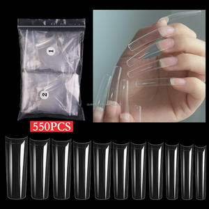 550pcs Boîte Artificielle Ongles Conseils Droite No C Courbe Carré Ongles Pointe Clair Naturel XXL XXXL Conception Mince ABS Pleine Couverture Ongles - Product Image 6