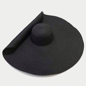 Sombrero de Paja Extra Grande, Duradero y Transpirable, Ligero y Fácil de Transportar, para Mujer, Protección Solar, Tela de Papiro, PVC, para Vacaciones - Product Image 3