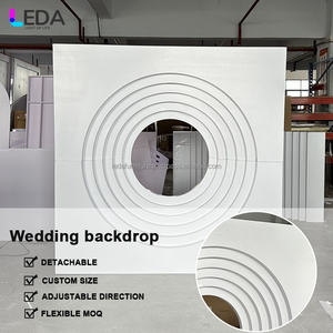 LEDA Acrylic Circular Arch White <b>Party</b> <b>Backdrop</b> Stand Photo Booth <b>Backdrop</b> for <b>Party</b> Wedding event - Product Image 2
