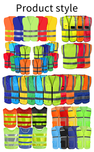 Gilets réfléchissants en gros pour chantiers de construction, assainissement, sécurité nocturne, multi-poches, logo personnalisé - Product Image 3