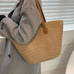 Bolso Tote de Paja Moderno y Ecológico, Bolso de Playa Tejido para Vacaciones - Product Image 4