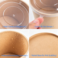 Bol en papier kraft rond jetable, biodégradable, recyclable, écologique, de qualité alimentaire, avec feuille d'or pour salades, poke, riz et repas à emporter