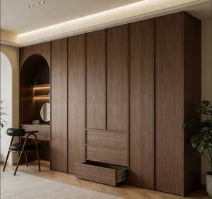 Armario de Dormitorio Personalizado BALOM, Armario de Madera con Diseño Tallado Vintage, Armario de Dormitorio para Decoración de Hogar de Lujo - Product Image 1