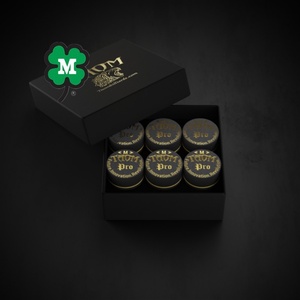 Queue de billard <span class=keywords><strong>Taom</strong></span> Pro Tip (14mm) à grosse tête Queue de billard de table noire avec manchon en fibre de verre Tête en cuir de Finlande - Product Image 4