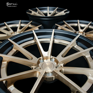 Borui 2 חתיכה מזויפת גלגלים עם פנים ברונזה מוברש, מט כפול צעד חבית על גלגל מזויף עבור mondeo <span class=keywords><strong>camaro</strong></span> - Product Image 1