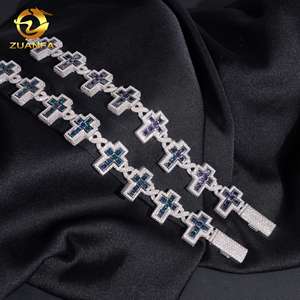2026 <strong>London</strong> Blue Dark Ghothic Cross Iced Out <strong>Bracelet</strong> 19.4mm Cuban <strong>Link</strong> Chain Moissanite Cuban <strong>Link</strong> <strong>Bracelet</strong> Hip Hop Jewelry - Product Image 5