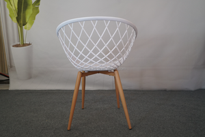 <span class=keywords><strong>Chaise</strong></span> en maille plastique avec base en métal imitation bois, style <span class=keywords><strong>scandinave</strong></span> moderne, pour salle à manger intérieure et sièges décontractés - Product Image 6