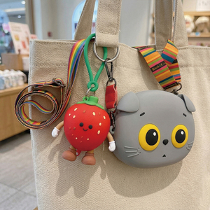 Custom Logo Cartoon Silicone Coin <strong>Purse</strong> Octopus Bubble Bear <strong>Kids</strong> Crossbody Bag Mini Portable Storage Coin <strong>Purse</strong> - Product Image 2
