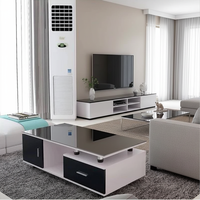 Ensemble table basse et meuble TV pour salon moderne - Plateau en marbre haut de gamme avec tiroirs de rangement