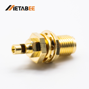 Conector SMA Recto, Chapado en Oro, Montaje en PCB, Tipo Bulkhead, Crimpado - Product Image 2