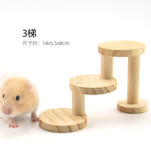Solid Wood Staircase For Hamster Pine 3 <b>Steps</b> Climbing <b>Ladder</b> <b>Small</b> Animal Toy - Product Image 4