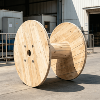 Bobines en bois massif de grand diamètre pour câbles électriques et fibres optiques, usage industriel