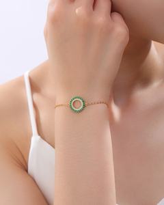 Silver City 925 Sterling Silver Cz <b>Gemstone</b> <b>Bracelet</b> Minimalistic 18K Gold Plated Custom Logo Gift for Women - Product Image 3