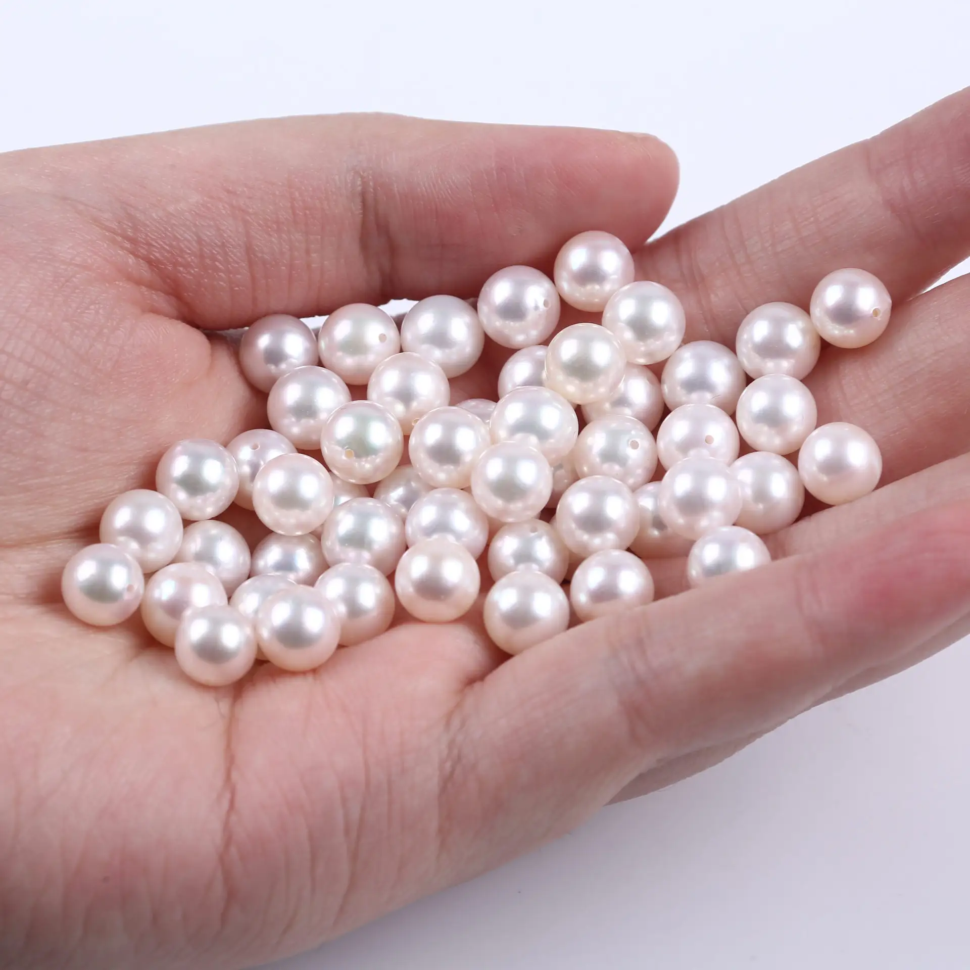 Perles d'eau douce, en vrac, 6mm-7mm, 3A, jolies perles naturelles d'eau douce, crâne