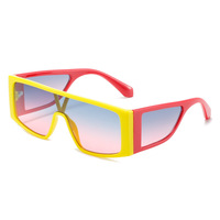 Lunettes de soleil Y2K à verres monobloc surdimensionnées, monture carrée UV400, pour hommes et femmes, style cyberpunk