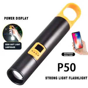 उच्च Lumens Zoomable प्रकार सी यूएसबी रिचार्जेबल 10w सिल चाबी का गुच्छा काम प्रकाश बहुरंगा लेंस टॉर्च के साथ पोर्टेबल हुक