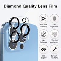 Protecteur d'objectif de caméra en verre trempé 9H 3Pack Accessoires de téléphone portable Protecteurs d'écran de téléphone pour iPhone 16 15 17 Pro Max 14 Plus