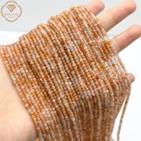 Haute Qualité Pierre Naturelle Doré Classique Soleil Rond Perles Coupées À Facettes pour Faire Des Bracelets Colliers En Gros Usine